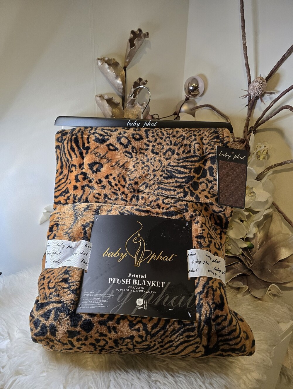 BABY PHAT PRINTED PLUSH BLANKET FULL/QUEEN 90in 90In new